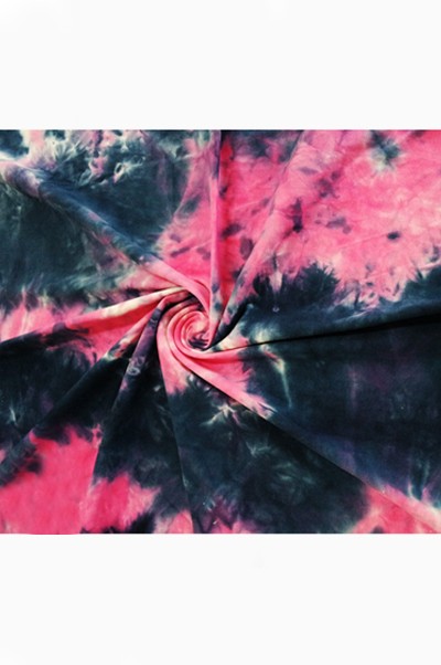 FS-BBH 時尚面料 扎染面料 扎染布 全棉平紋活性印花 彩潑印花 140g  扎 染 t 恤 正面照